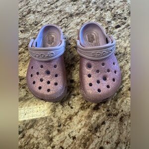 Toddler Girls Purple Sparkle Crocs
